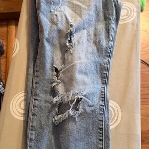 Distressed Light Blue Jeans